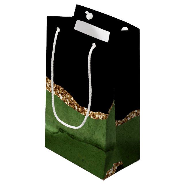 Petit Sac Cadeau Porte en marbre vert d'émeraude Pierre contemporai (Devant Angle)
