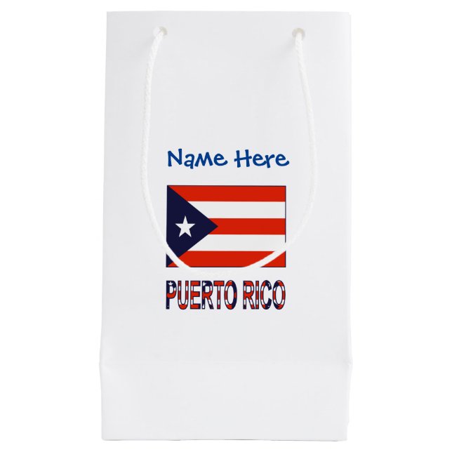 Petit Sac Cadeau Porto Rico Porto Rico Drapeau bleu Personnalisatio (Devant)