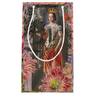 Petit Sac Cadeau Portrait de femme Vierge Antique Coloré Riche