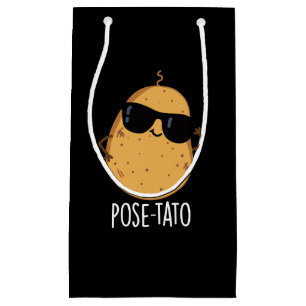 Petit Sac Cadeau Pose tato drôle Pun de pommes de terre Dark BG