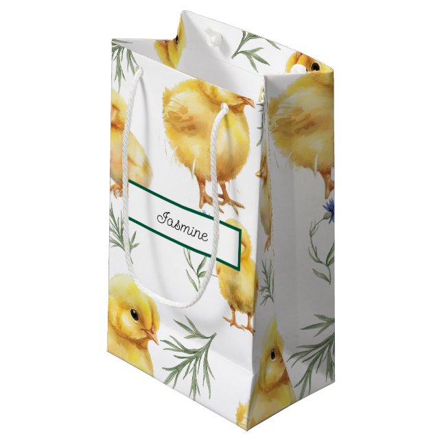 Petit Sac Cadeau Poulet 1er anniversaire Animal de ferme Anniversai (Devant Angle)