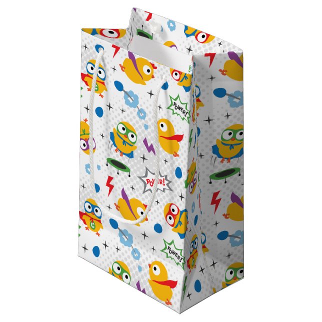 Petit Sac Cadeau Poulet de superhéros (Devant Angle)