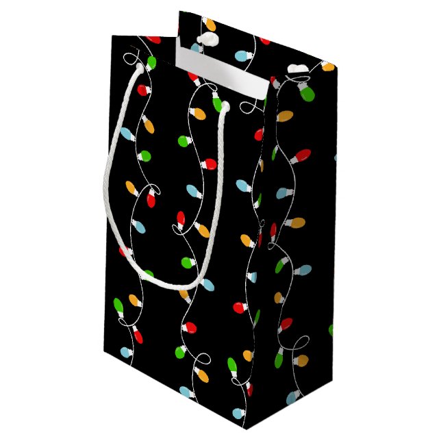 Petit Sac Cadeau Pour Cadeau Lumières de Noël (Dos Angle)