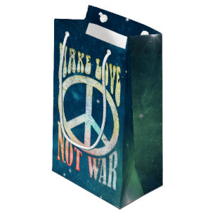 Petit Sac Cadeau Pouvoir Fleur Paix - Faire L'Amour Pas La Guerre 1