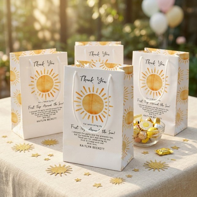 Petit Sac Cadeau Premier Voyage Autour Du Soleil 1Er Anniversaire (Créateur téléchargé)