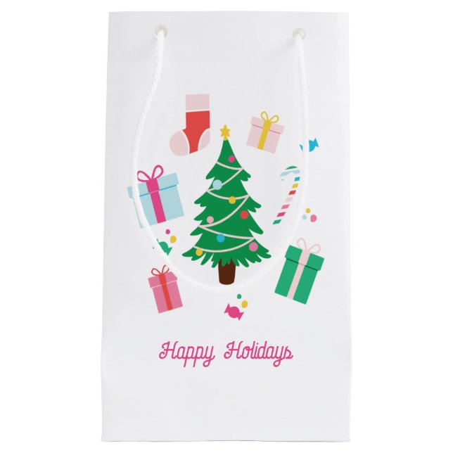 Petit Sac Cadeau Préppy Noël Arbre Cadeau Bonbon Stocking (Devant)
