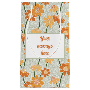 Petit Sac Cadeau Pretty retro muted 1970 s flowers