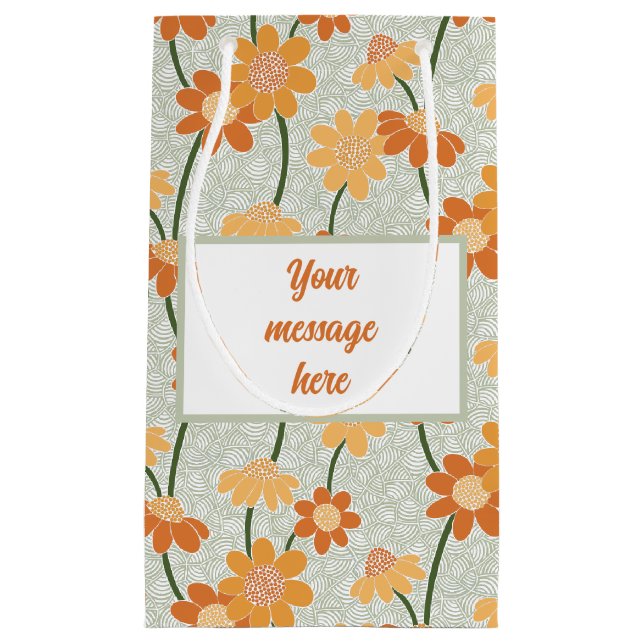 Petit Sac Cadeau Pretty retro muted 1970 s flowers (Devant)