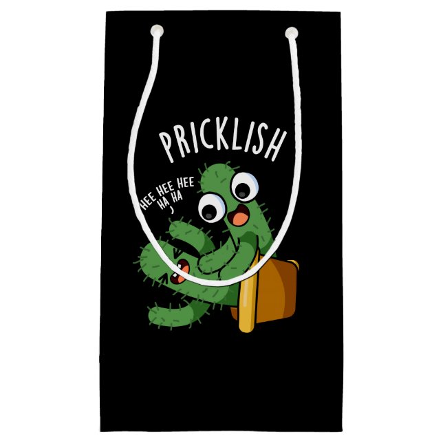 Petit Sac Cadeau Pricklish Funny Cactus Puns Fond sombre (Devant)