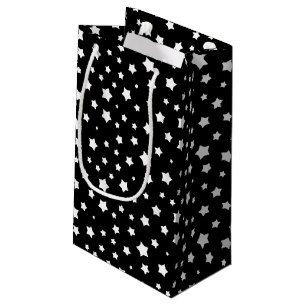 Petit Sac Cadeau Profil sous convention astérisque noir et blanc