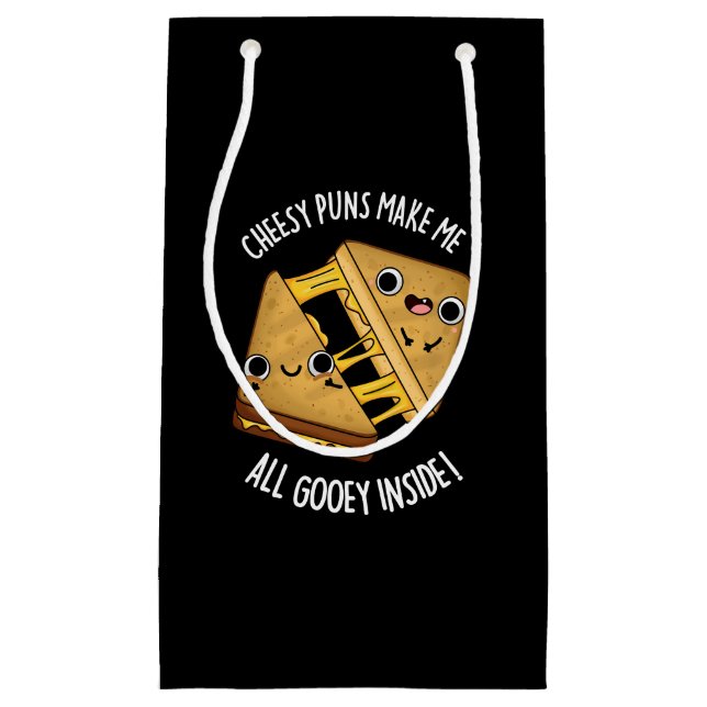 Petit Sac Cadeau Puns Cheesy Me Rendre Tous Gooey Inside Pun Dark B (Devant)