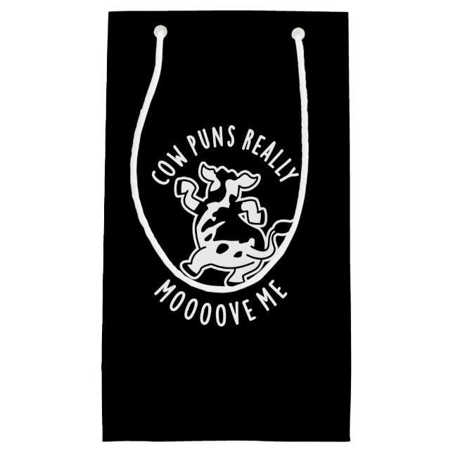 Petit Sac Cadeau Puns de vache Vraiment Moooooooooooooooooh amusant (Devant)