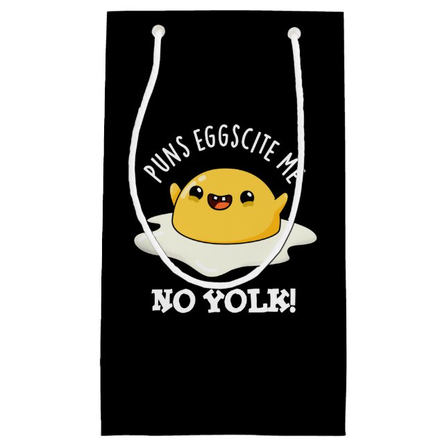 Petit Sac Cadeau Puns Oeuf Me citer No Yolk Funny Oeuf Pun Dark BG (Devant)