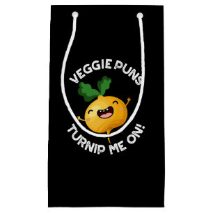 Petit Sac Cadeau Puns Veggie Turnip Me Sur Pun Funny Dark BG