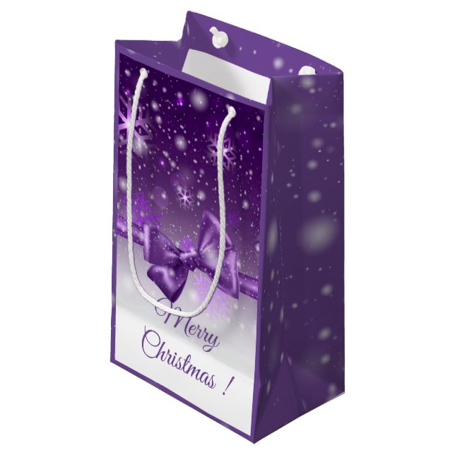 Petit Sac Cadeau Purple hivernal (Devant Angle)