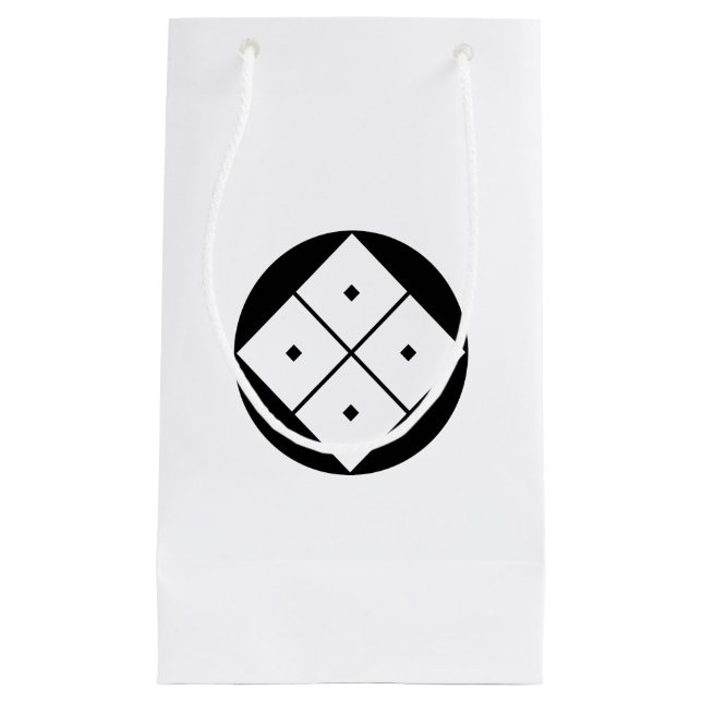 Petit Sac Cadeau Quatre yeux carrés dorés dans un gâteau de riz (Devant)