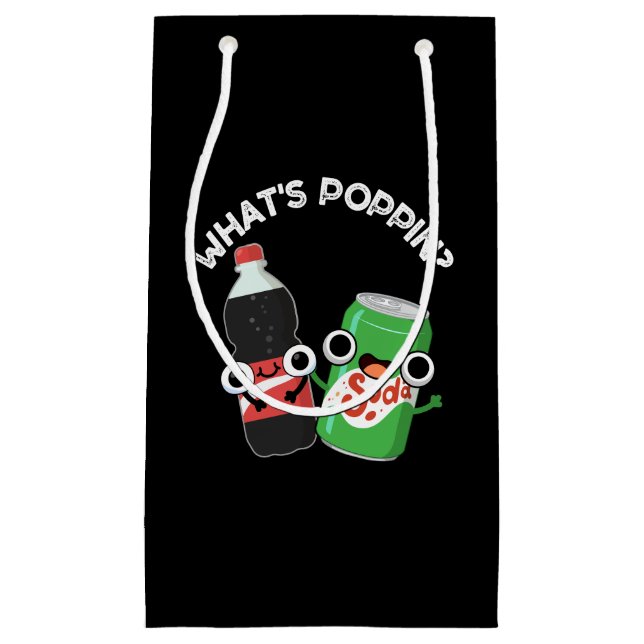 Petit Sac Cadeau Quel est Poppin Funny Soda Pun Pop Dark BG (Devant)