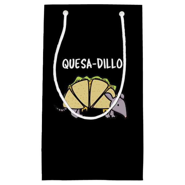 Petit Sac Cadeau Quesa-Dillo Funny Quesadilla Pun Dark BG (Devant)