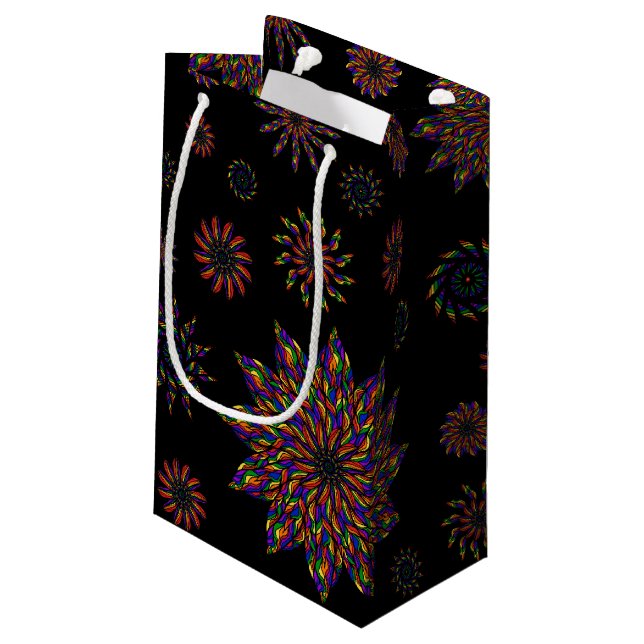 Petit Sac Cadeau Rainbow Feather Mandalas Motif (Dos Angle)