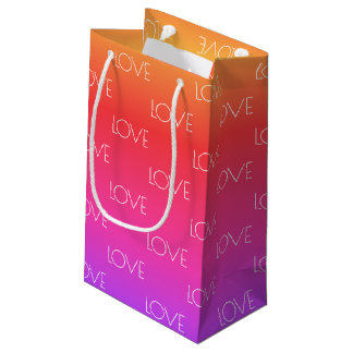 Petit Sac Cadeau Rainbow Gradient Love Texte personnalisé
