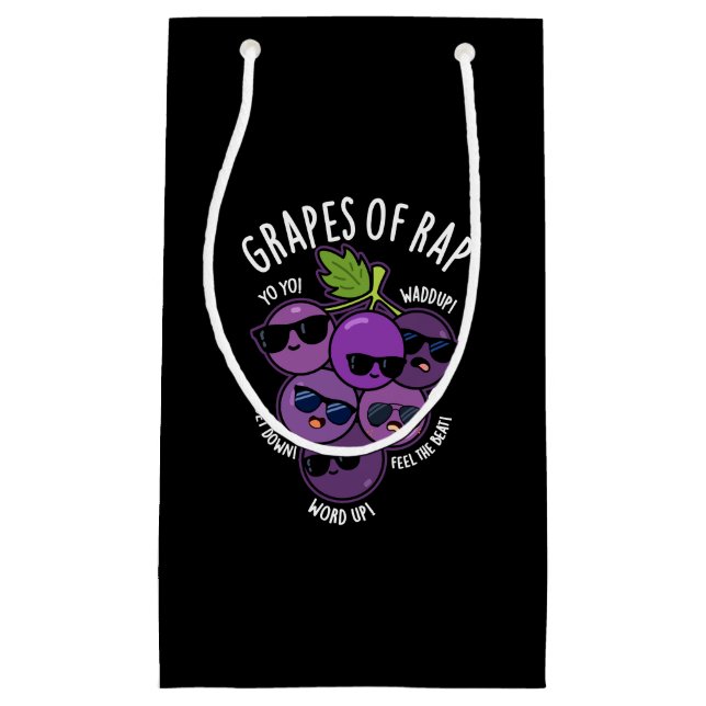 Petit Sac Cadeau Raisins De Rap Funny Fruit Pun Dark BG (Devant)