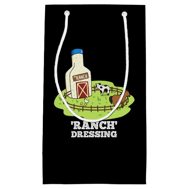 Petit Sac Cadeau Ranch Dressing Funny Food Pun Dark BG (Devant)