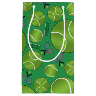 Petit Sac Cadeau Raquettes et filets verts de balles de tennis