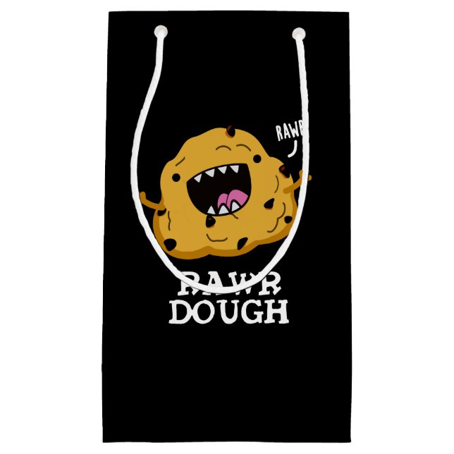 Petit Sac Cadeau Rawr Dough Funny Food Pun Dark BG (Devant)
