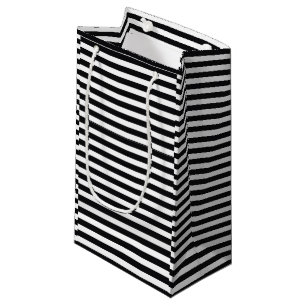 Petit Sac Cadeau rayures noir et blanc