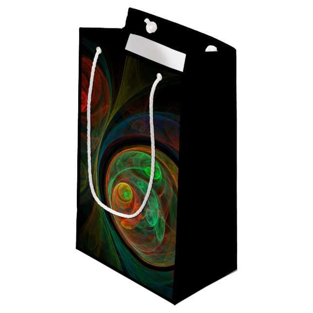 Petit Sac Cadeau Reborn Green Art Abstrait (Devant Angle)