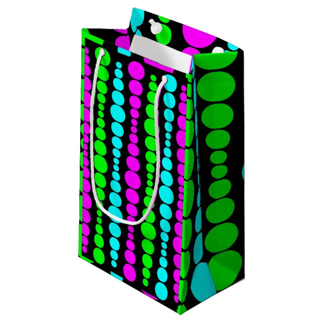 Petit Sac Cadeau Rectangles Modernes Néon (Devant Angle)