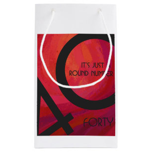 Petit Sac Cadeau Red 40 Dix Anniversaire