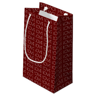 Petit Sac Cadeau Red Love Typographie Saint Valentin