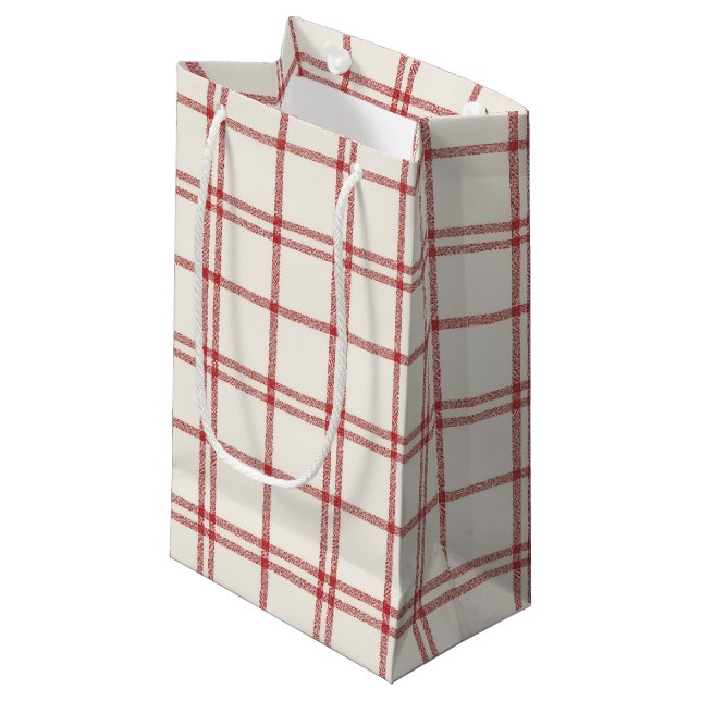 Petit Sac Cadeau Red Snow Trail Christmas Plaid (Devant Angle)