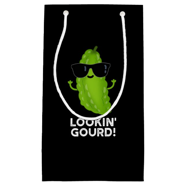Petit Sac Cadeau Regard Gourd Funny Cool Veggie Pun Dark BG (Devant)
