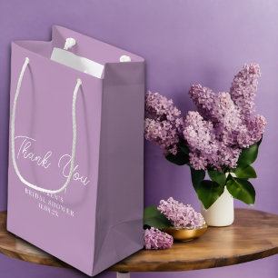 Petit Sac Cadeau Remerciement de Mariage Minimaliste Violet Lilas