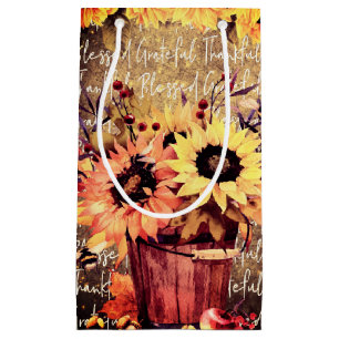 Petit Sac Cadeau Remerciements de tournesol pour l'Action de grâce