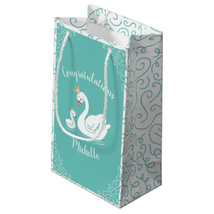 Petit Sac Cadeau Ressort vintage du Baby shower à cygne