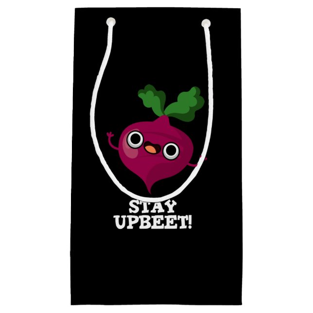Petit Sac Cadeau Restez à jour Funny Veggie Beet Pun Dark BG (Devant)