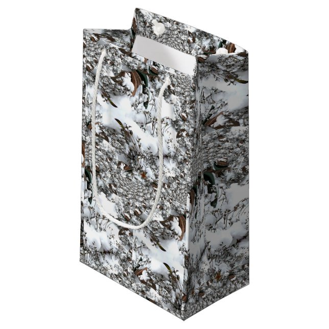 Petit Sac Cadeau Résumé de neige (Devant Angle)