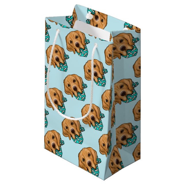 Petit Sac Cadeau Retriever doré (Devant Angle)