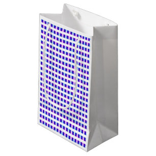 Petit Sac Cadeau rétro électrique rayé bleu & violet