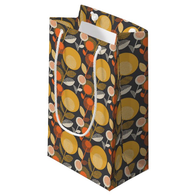 Petit Sac Cadeau Rétro motif floral classique (Devant Angle)