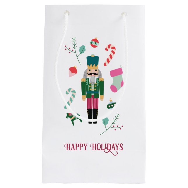 Petit Sac Cadeau Retro Noël Nutcracker Vintage (Devant)
