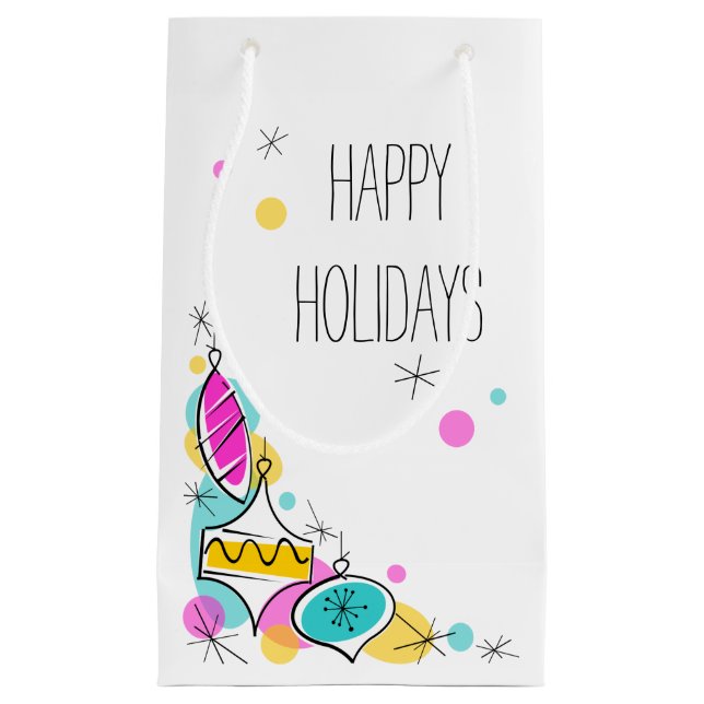 Petit Sac Cadeau Retro Tree Baubles Coin Vacances petits (Devant)