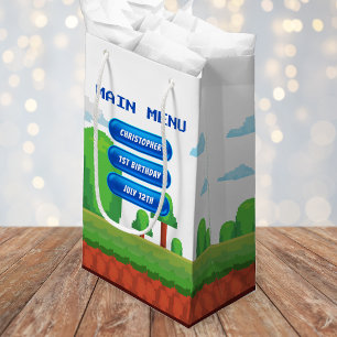 Petit Sac Cadeau Retro Video Game Menu 1ère fête d'anniversaire