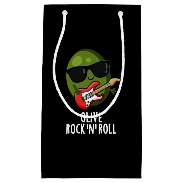Petit Sac Cadeau Rocher D'Olive Et Rouleau Funny Rocker Pun D'Olive (Devant)