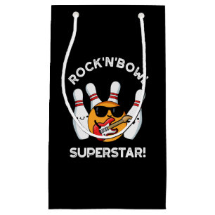Petit Sac Cadeau Rock Et Bowl Superstar Funny Bowling Pun Dark BG