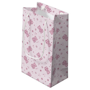 Petit Sac Cadeau Rose d'arrière - plan de nounours