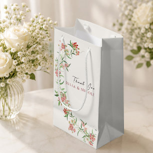 Petit Sac Cadeau Rose Fleur Sauvage Rose Printemps Guirlande Mariag